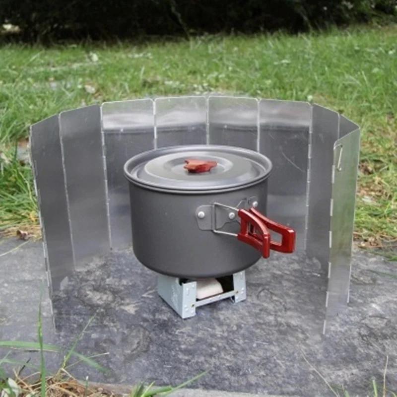 Pare-vent pour cuisinière à gaz 8/9/10/12/14/16 plaques, écran coupe-vent en alliage d'aluminium pou