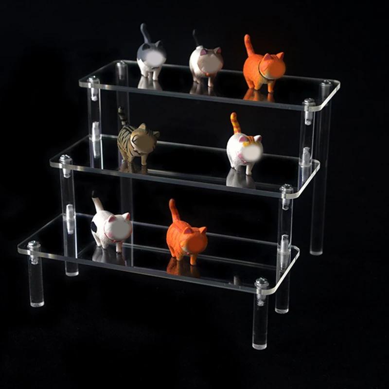 Présentoirs en acrylique à 1-5 niveaux, étagère transparente, présentoir de figurines en argile pour