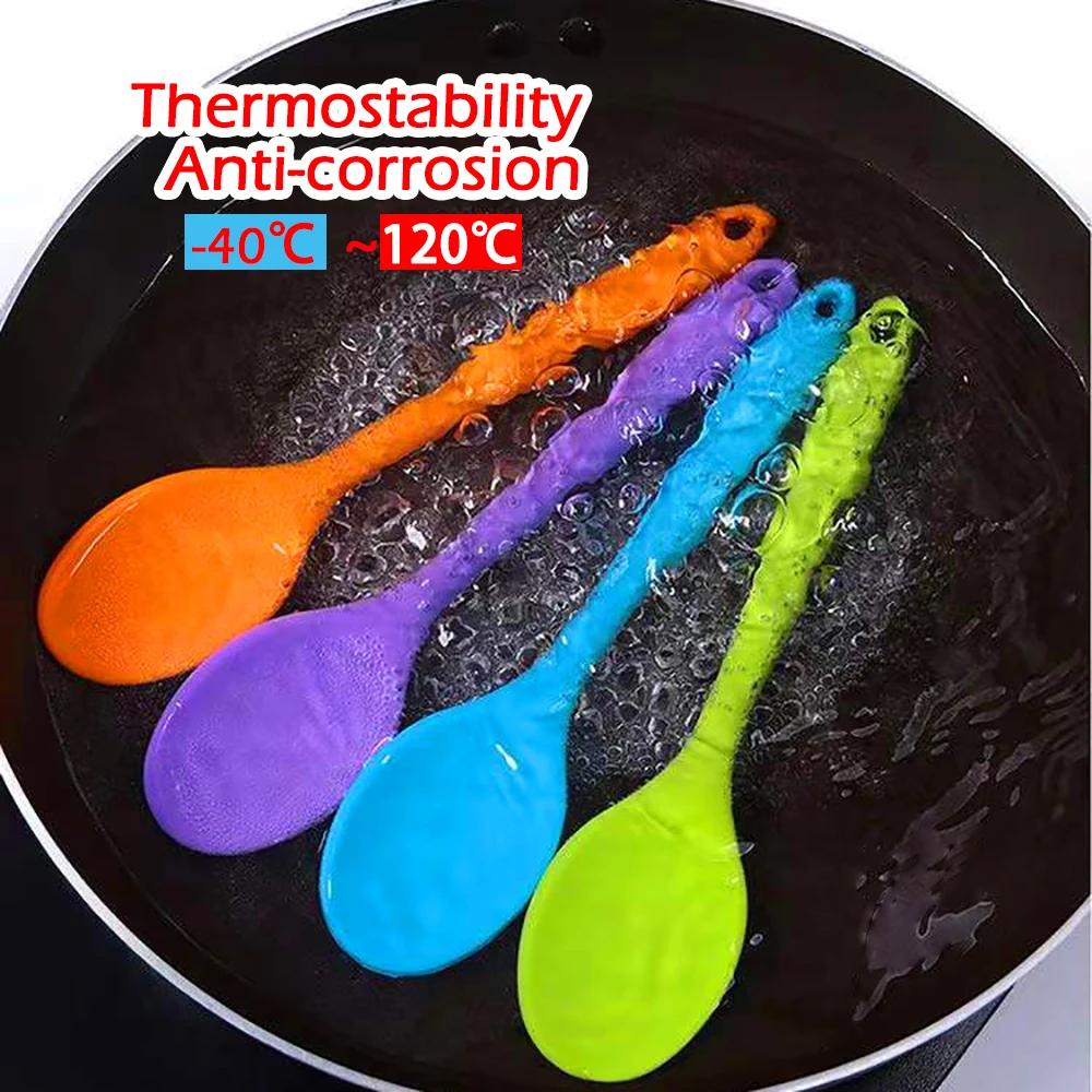 Pour une vie meilleure, cuillère en Silicone souple, remuant, vaisselle à Long manche, ustensiles de