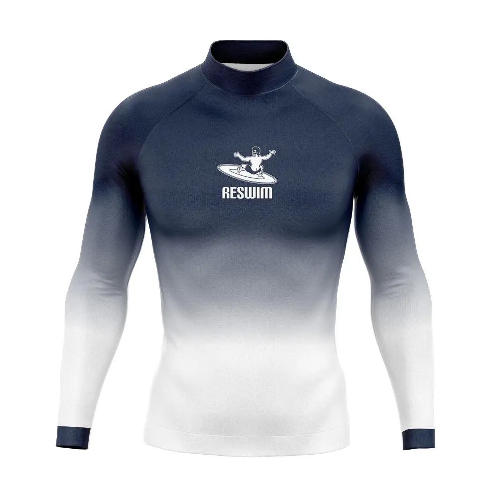 Nouveaux T-shirts de surf et de plongée pour hommes, maillots de bain, rashguards à manches longues,