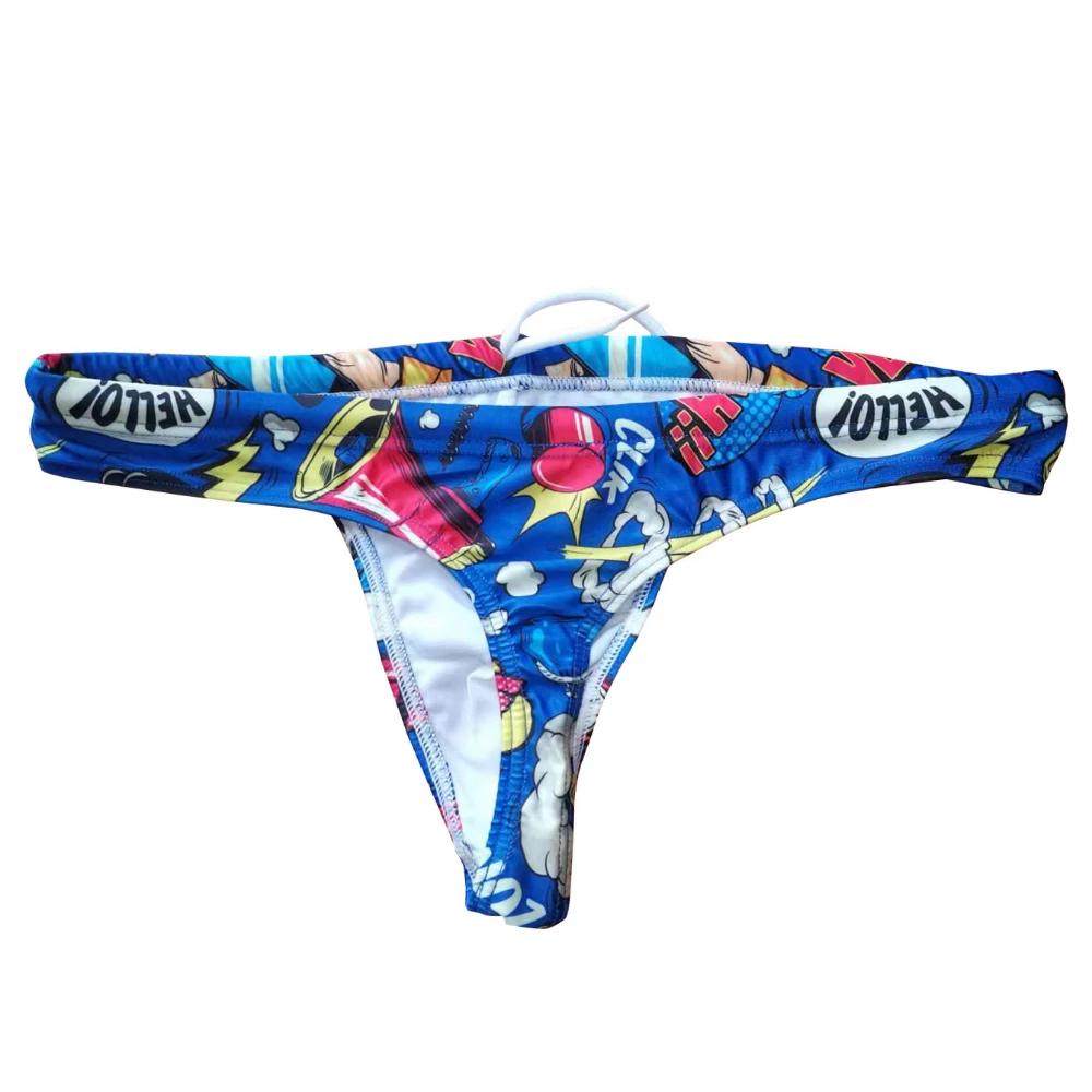 Maillot de bain traditionnel pour hommes, culotte tanga, Style Pop amusant, taille basse, Bikini, Se