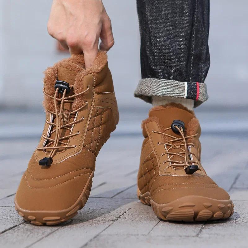 Flambant neuf bottes d'hiver pour hommes femmes neige pieds nus en plein air antidérapant chaud four