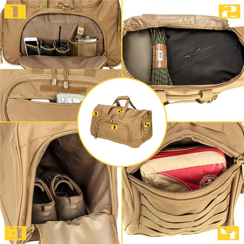 Sacs de sport de voyage 50L, sac de sport pliable, bagages à main, sac de sport avec compartiment à 