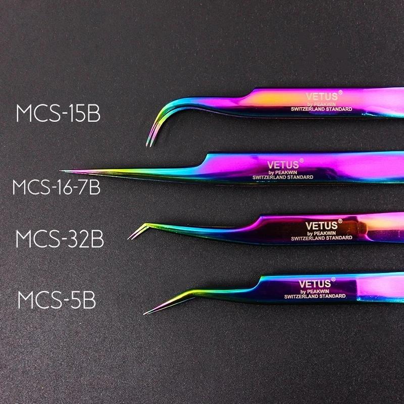 Vetus – pincettes à cils Premium, série MCS originale, nouveau Style, pointe Ultra Fine, améliore le