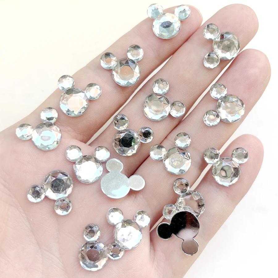 Strass en cristal en forme d'animal blanc, 30 pièces/lot, bijoux à faire soi-même, décoration à dos 