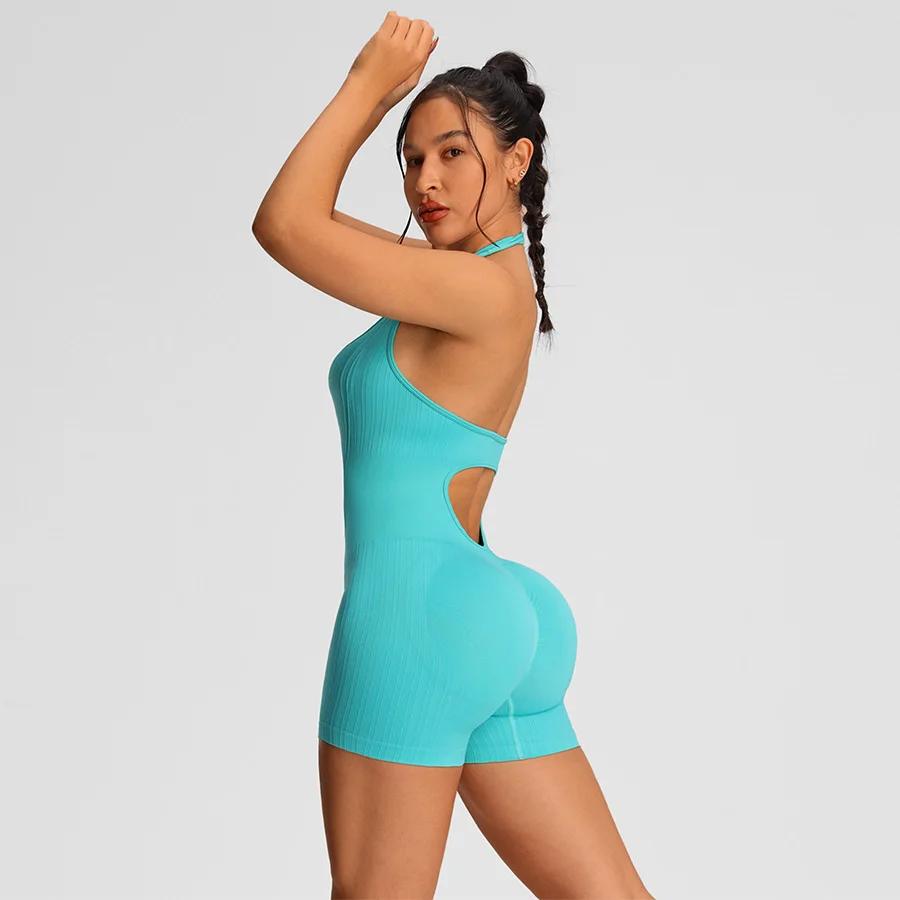 Barboteuses d'été vêtements de Sport femme Gym Combi-pantalons femmes combinaisons Sport Yoga vêteme