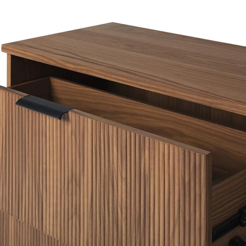 Milieu du siècle 3-MELChest avec Reeded MELFronts, Moka