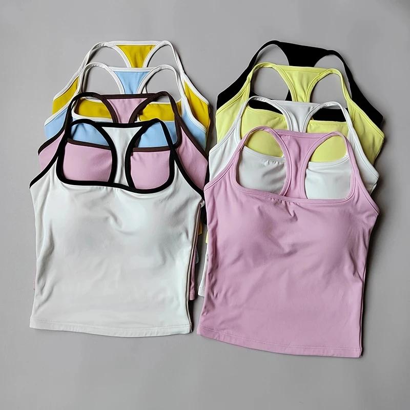 Débardeur Pilates pour femmes, soutien-gorge de sport Push-Up, ajouré, respirant, Fitness, gilet de 