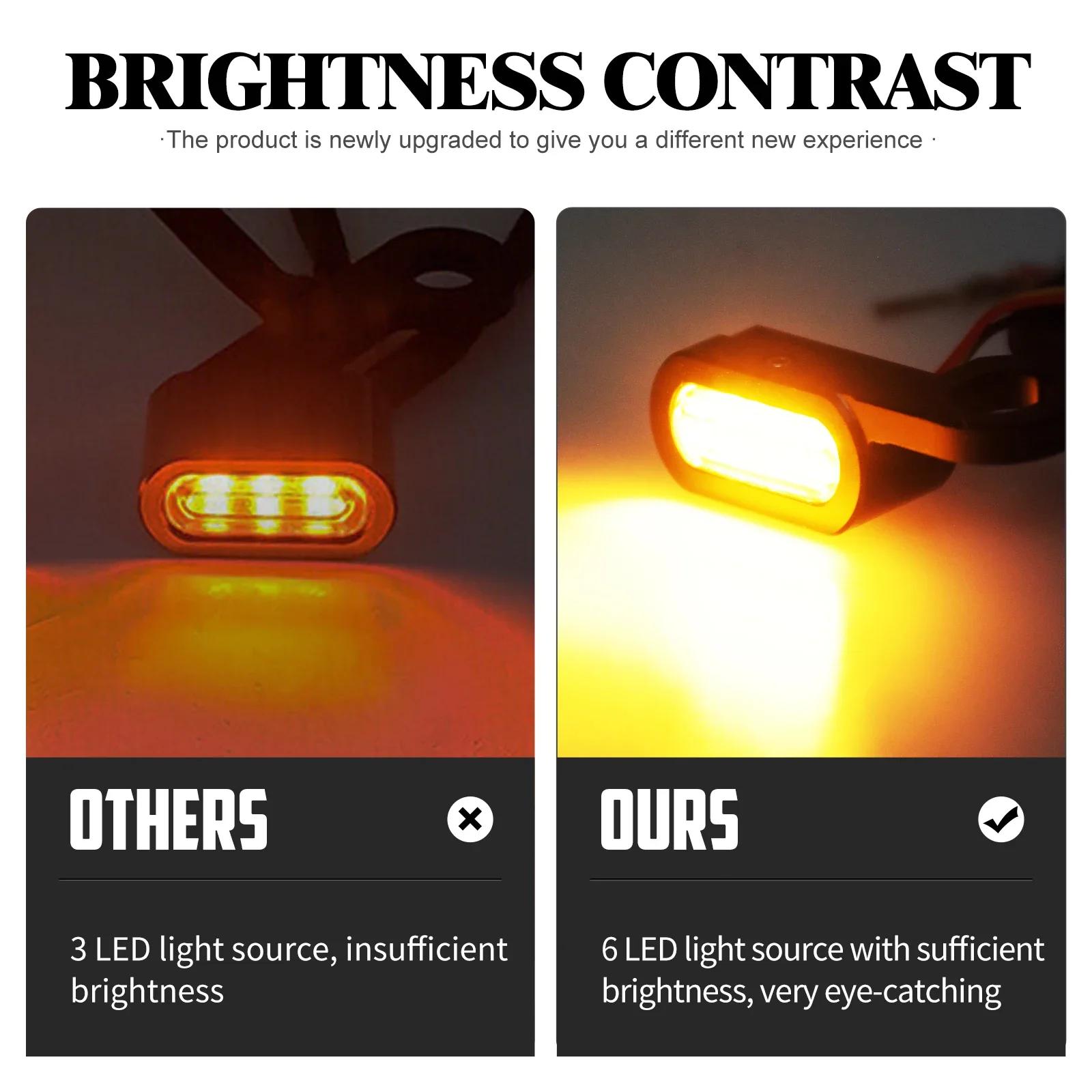 Mini clignotant LED pour motos, avec marque E, couvercle de lentille de fumée, indicateur de poignée