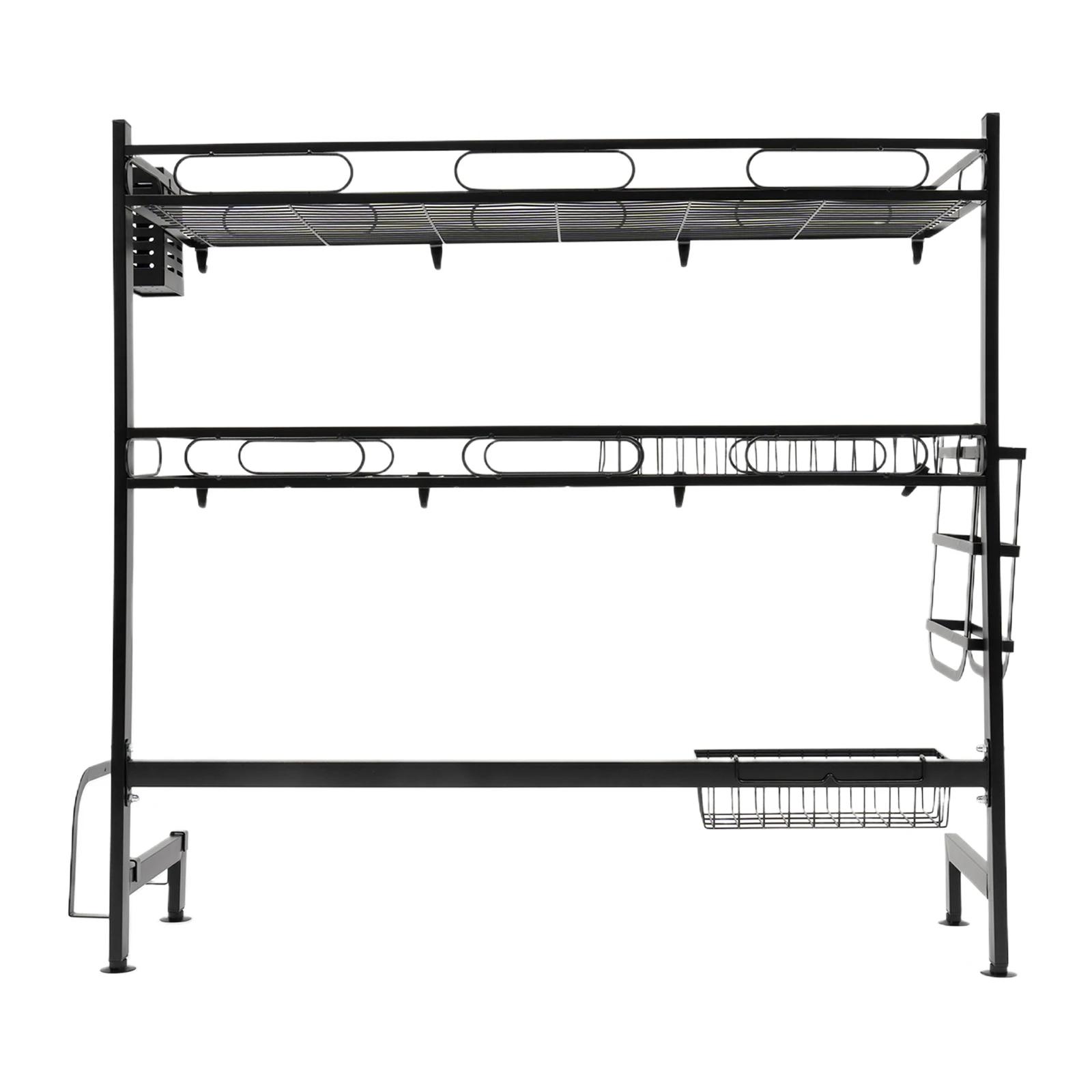 Vaccage de vaisselle au-dessus de l'évier à 2 niveaux T1, ouverture de proximité des couverts, étagè