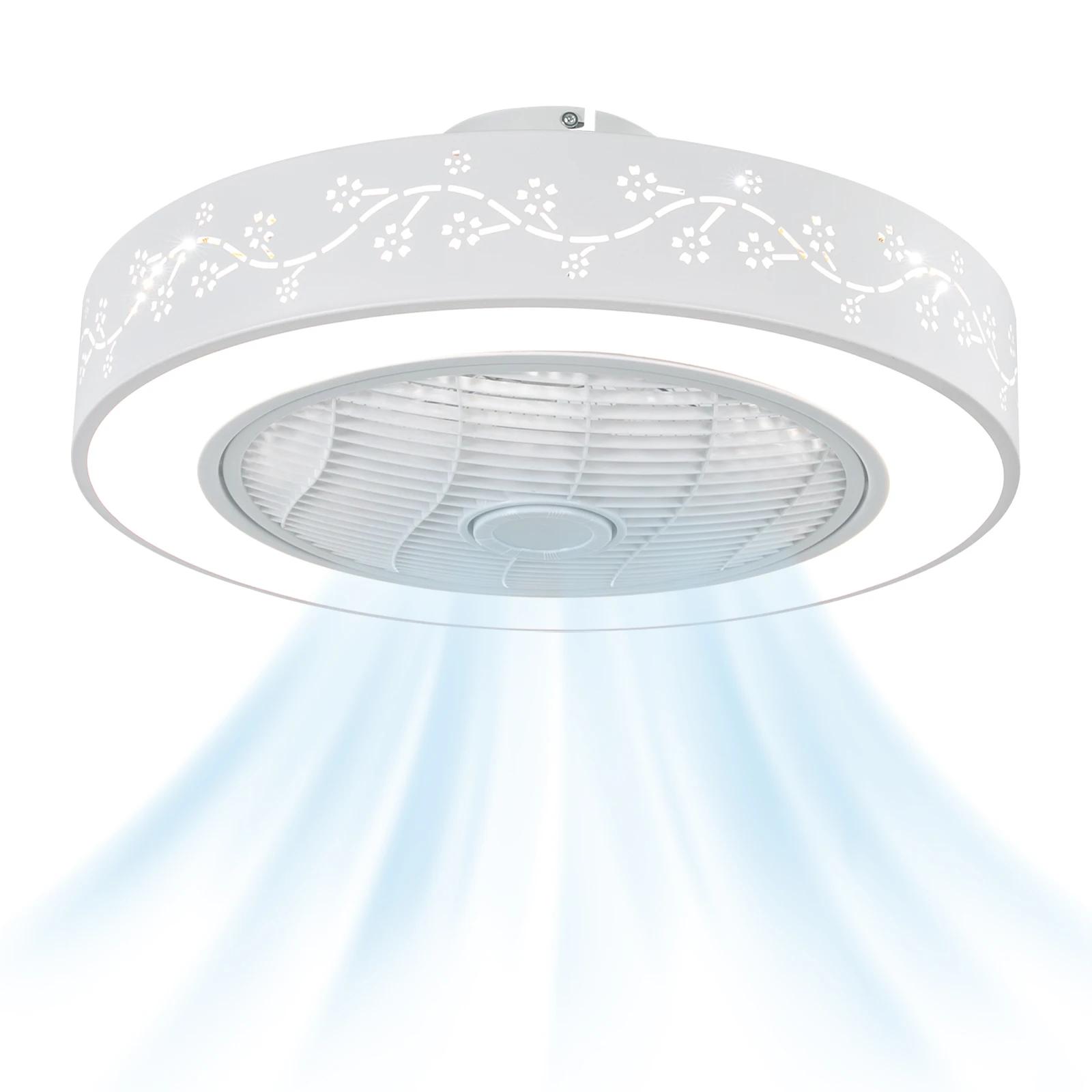 LOYALHEARTD-Plafonnier à Intensité Réglable avec Ventilateur, Luminaire Décoratif de Plafond avec Té