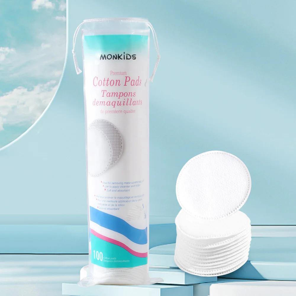 Tampons démaquillants circulaires doux et respirants, 100 pièces, tampons en coton texturés double f
