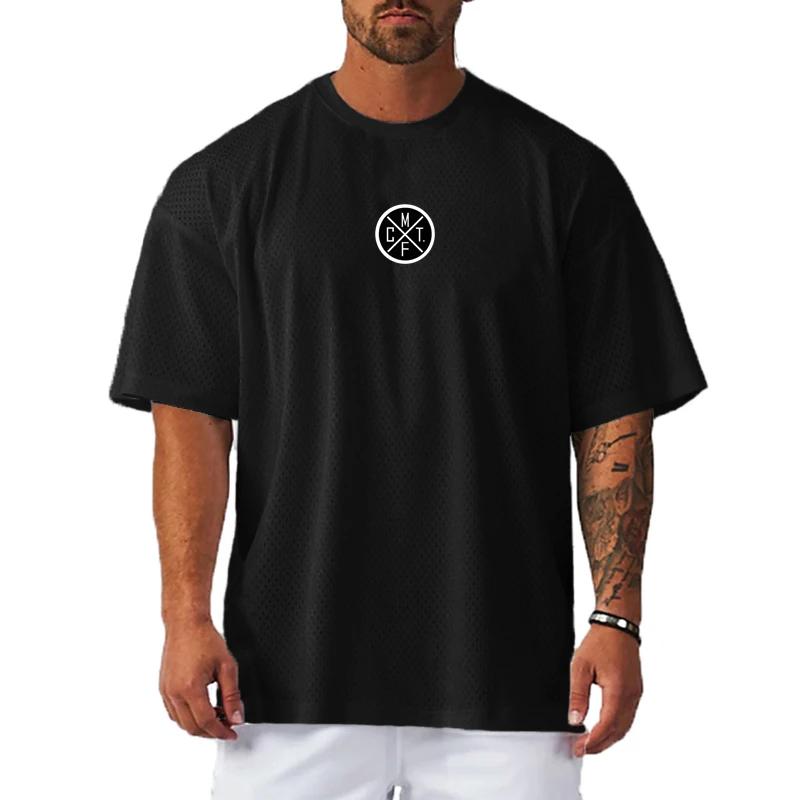 T-shirt de sport ample et respirant à manches courtes pour homme, idéal pour la musculation, la cour
