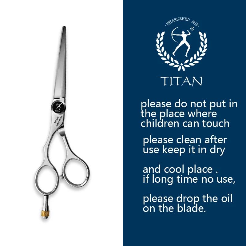 TITAN professionnel barbier coupe poignée gauche ciseaux à cheveux coupe et amincissement cisaille 6