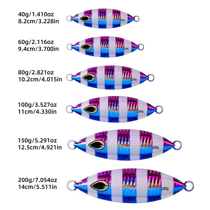 1 pièces haute qualité métal nuit lueur lente gabarit leurre de pêche 40g 60g-200g éviers rapidement