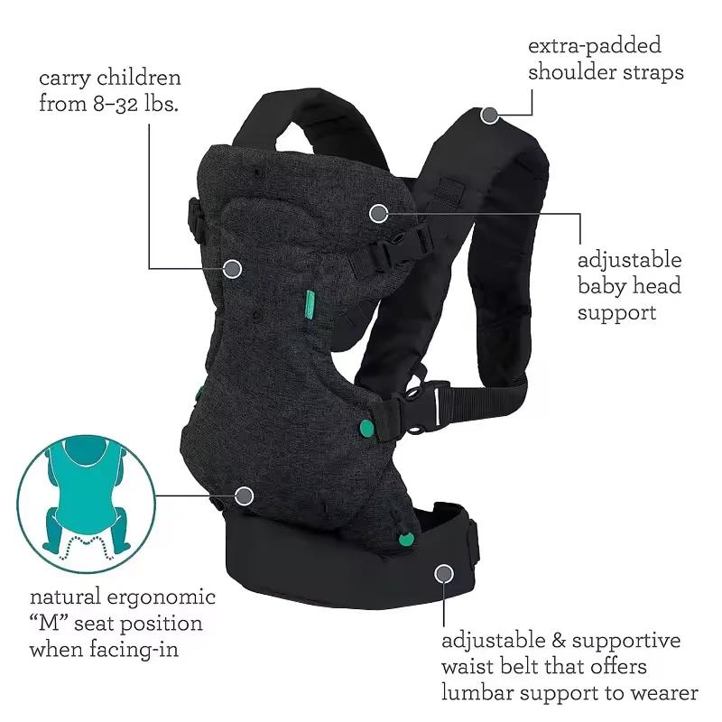Sangle Multifonctionnelle 4 en 1 pour Bébé, Sangle pour Nouveau-Né et Tout-Petit, Sac Kangourou Conv