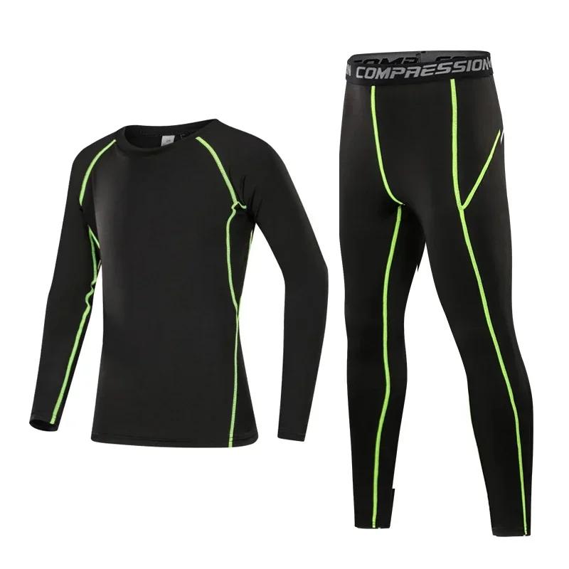 Enfants Compression course basket-ball vêtements de sport pantalons chauds hauts sous-vêtements jeun