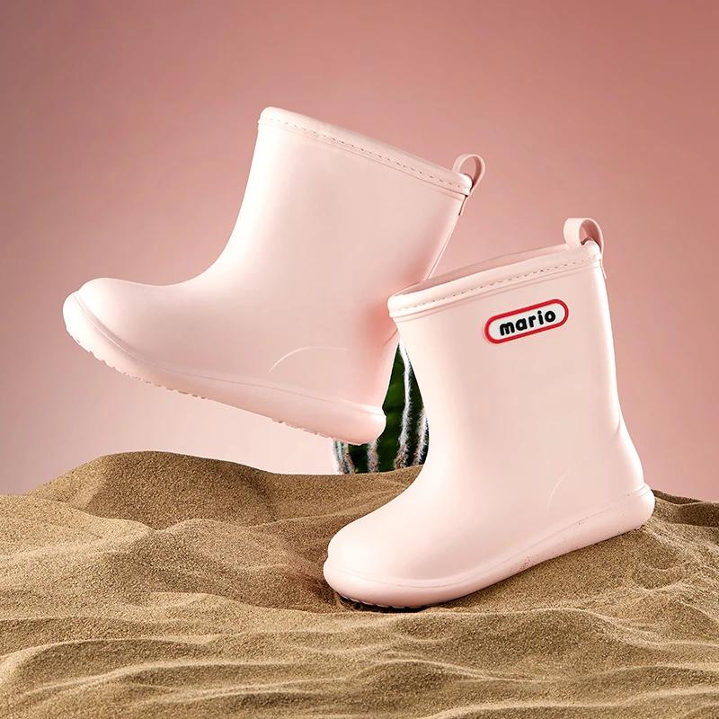 Bottes de pluie imperméables pour enfants, chaussures d'eau mignonnes, joyeux Mario, extérieur, garç