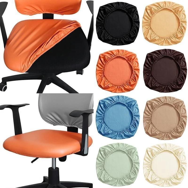 Housse de siège de chaise en cuir PU, élastique 38-52cm, pour la maison, le bureau, l'hôtel, housse 