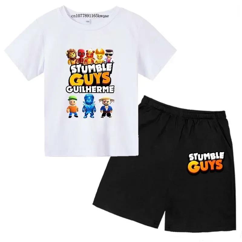 T-shirts à manches courtes + pantalons pour garçons et filles de 3 à 13 ans, 2 pièces, tenues d'été 