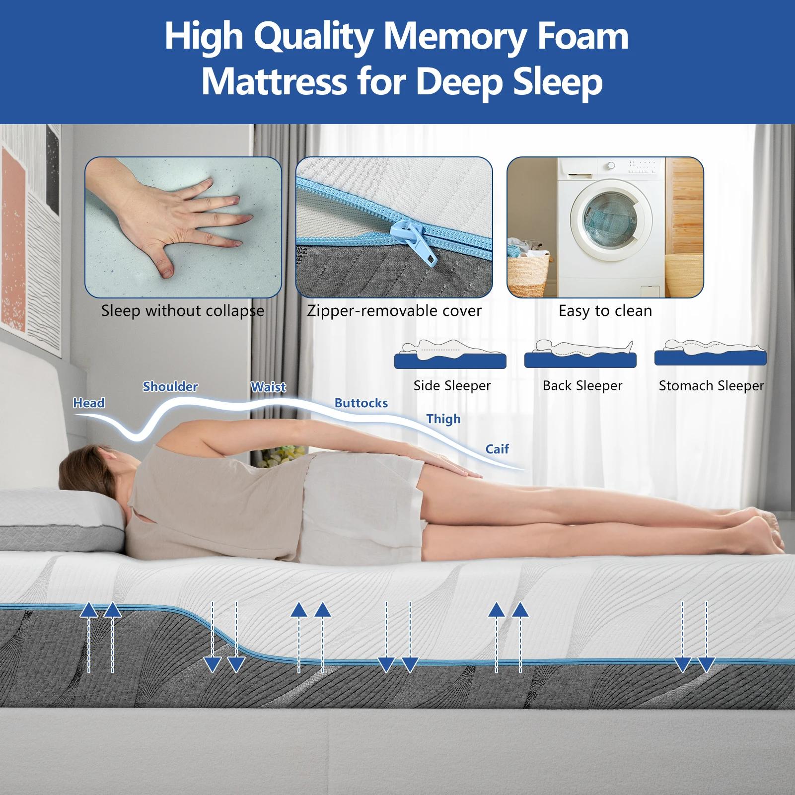 Matelas complet extra ferme Hcore, moyen 8/10 pouces - Matelas rabattable double face extra ferme po