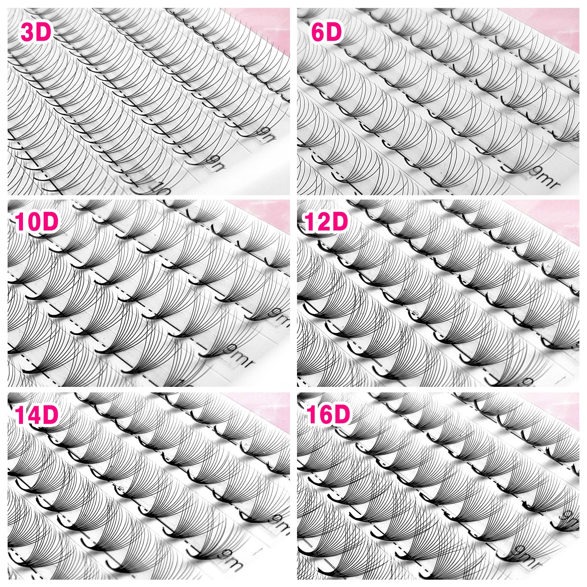 CoMango 300Fans préfabriqués volume fans vison vaporeux base pointue cils extension 3D / 6D / 10D / 