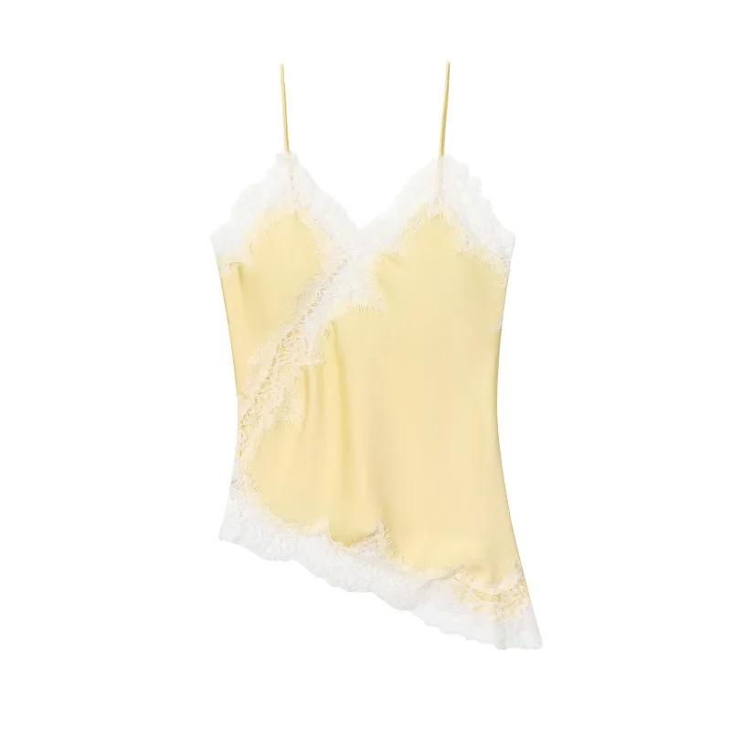 MUJER noir couverture en dentelle pour femmes Camisole Sexy dos nu hauts femme 2025 été sans manches