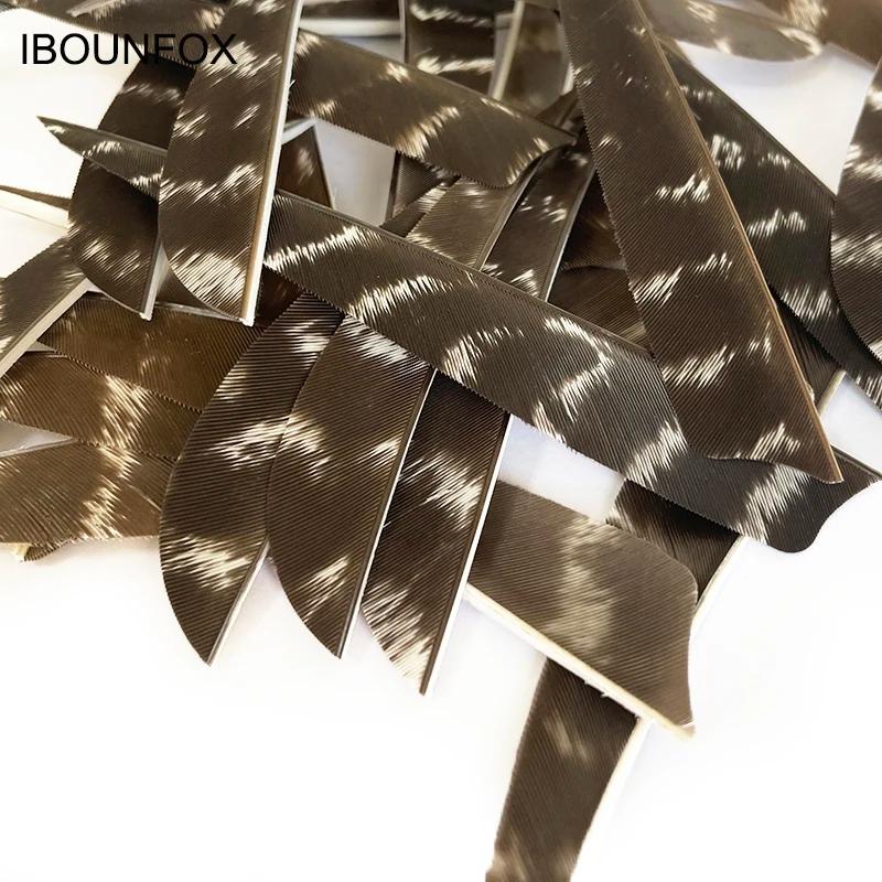 50 pièces IBOUNFOX plumes naturelles pour flèche en bois carbone 3/4/5 pouces plumes de tir à l'arc 