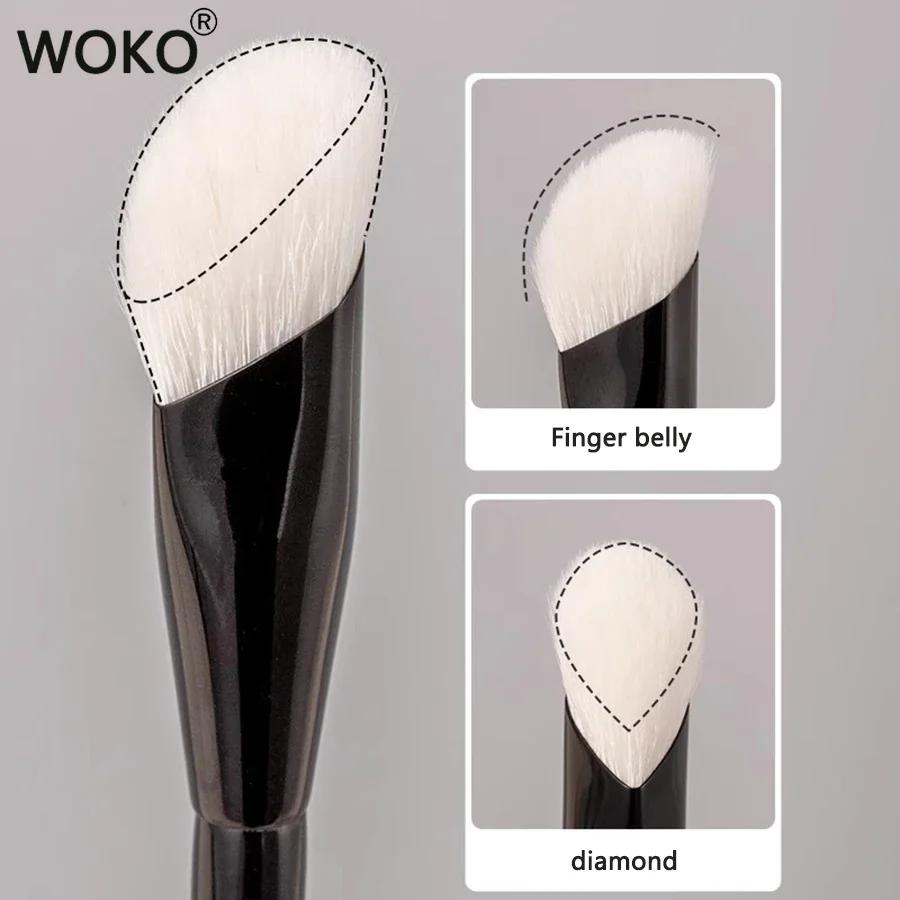 Brosse anti-cernes en pâte de doigt, poils de chèvre, en forme de diamant, correcteur de pouce, bros