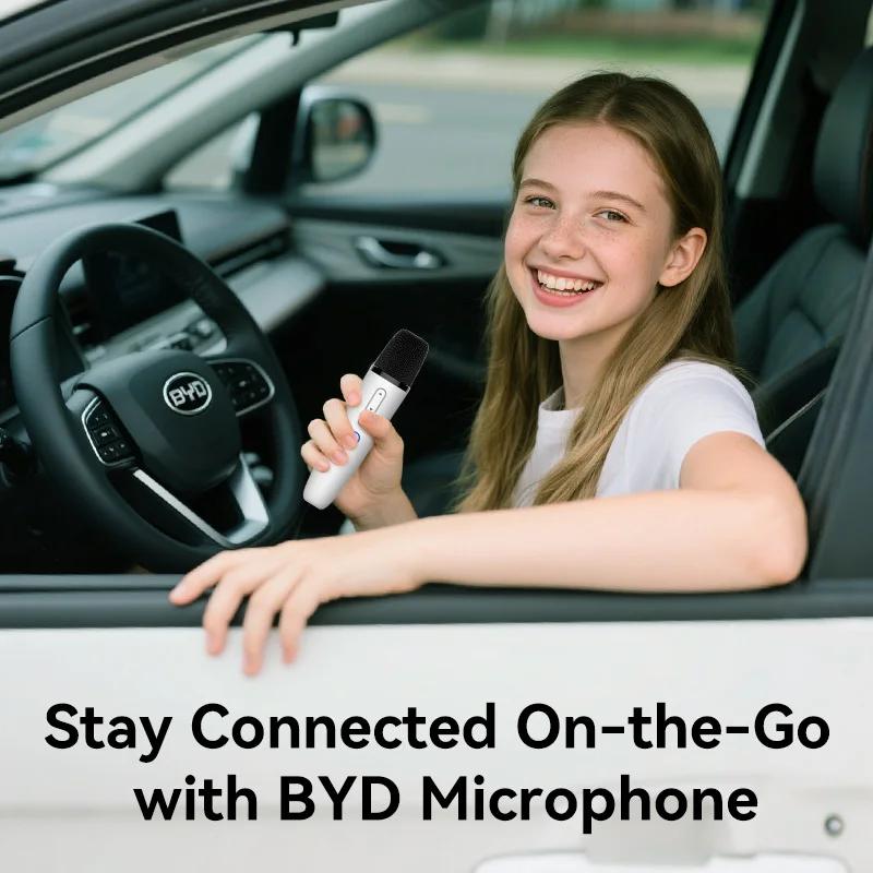 BYD Microphone de voiture d'usine officielle avec récepteur, microphone karaoké pour BYD tous les mo