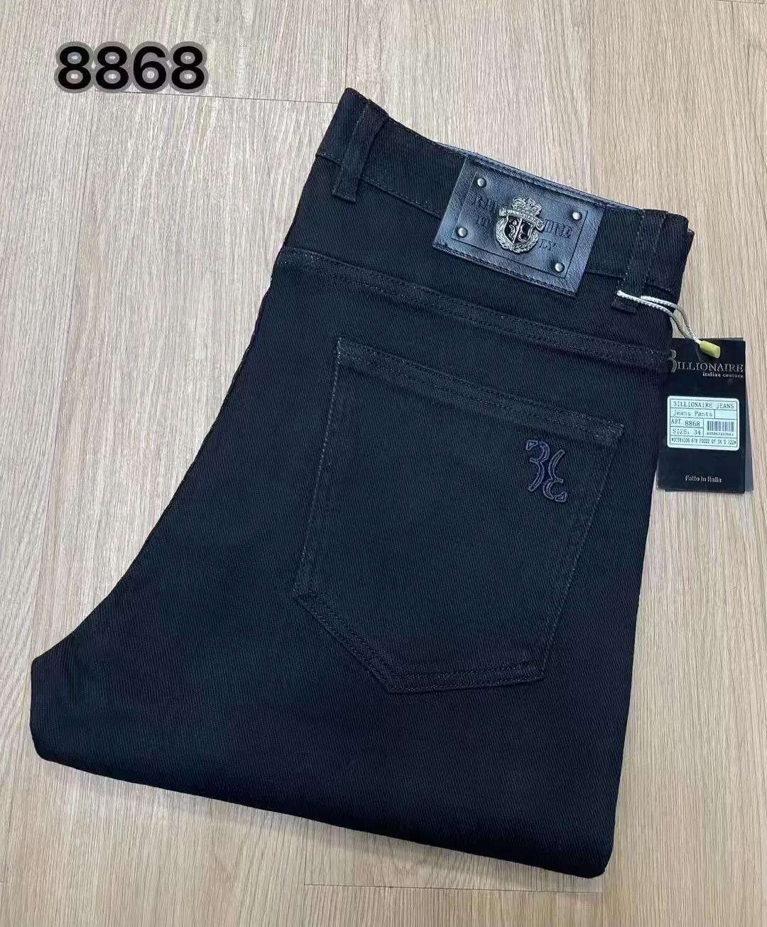 BLLIYOSS BILLIONAIRE Jeans pour Hommes Coton Fin Printemps Été 2026 Nouveauté Broderie Décontractée 