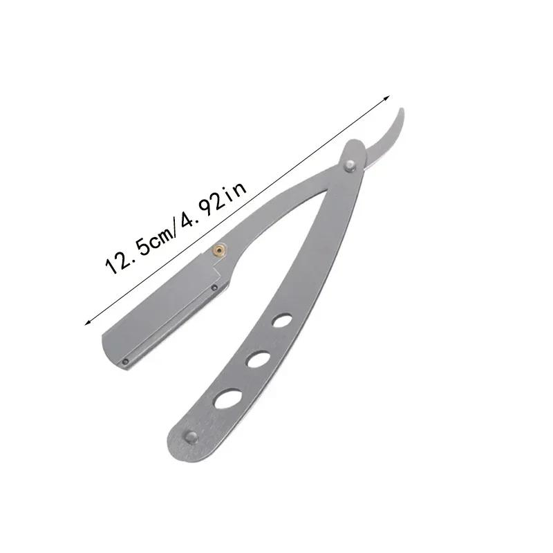 Rasoir barbier bord acier inoxydable rasoir hommes professionnel manuel rasoir droit pliant rasage r