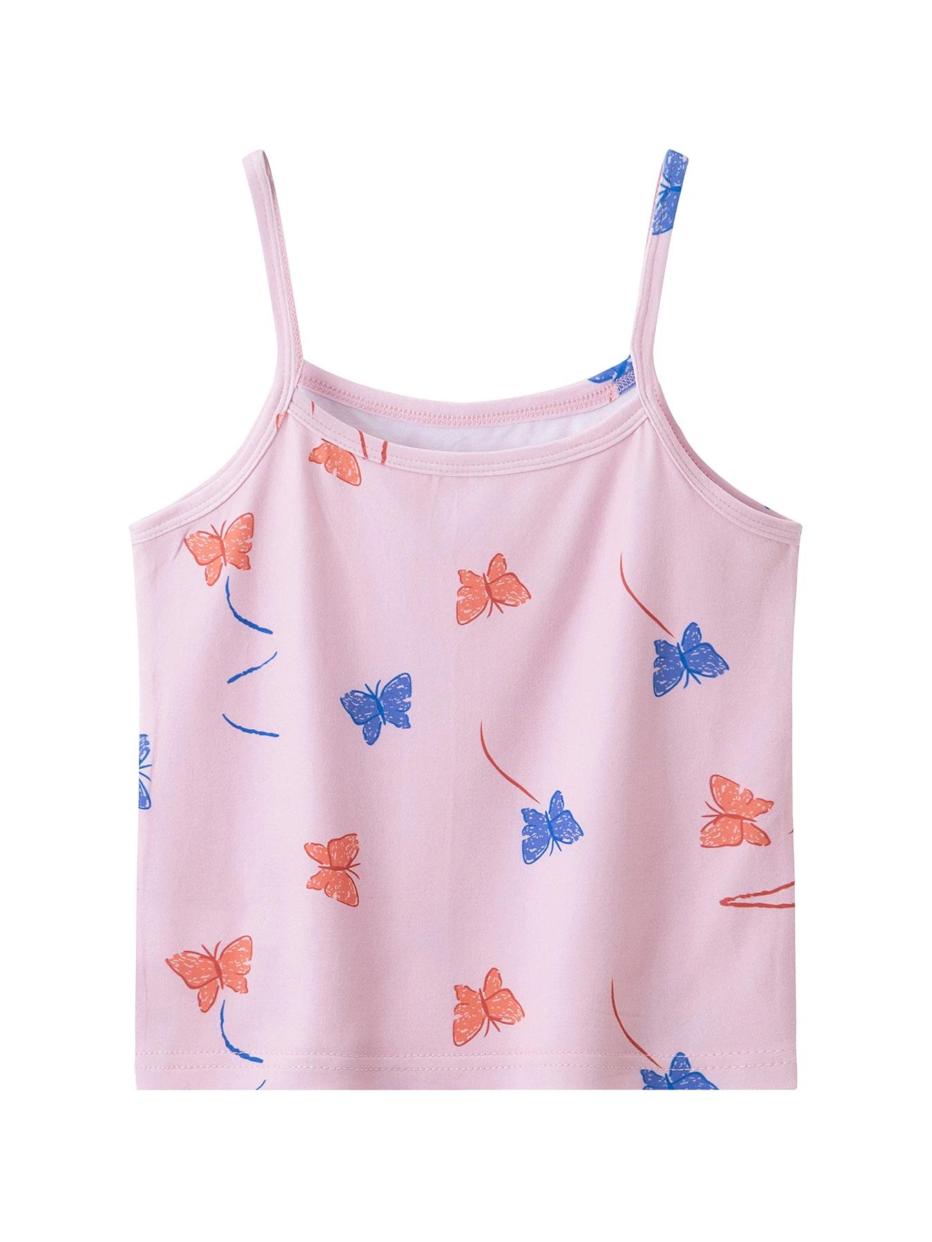 Ensemble de 4 gilets imprimés multicolores pour filles, tendance et mignons, débardeur de sport conf