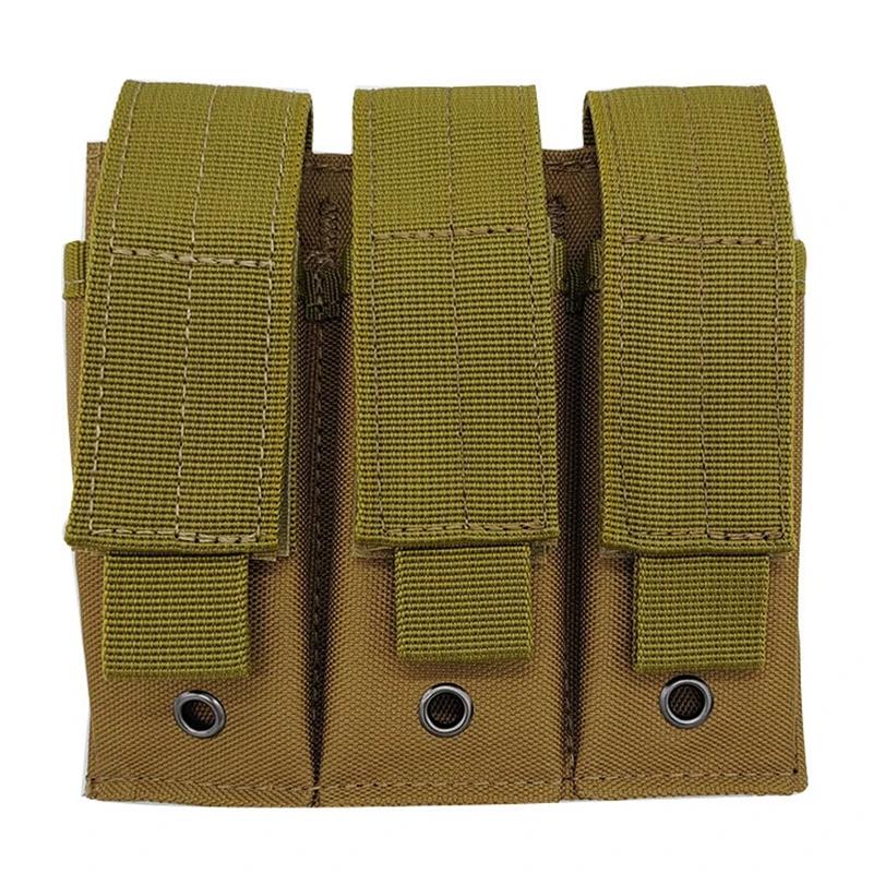 Pochette tactique Molle pour pistolet Triple, étui d'extérieur ouvert simple Double 9mm pour magazin