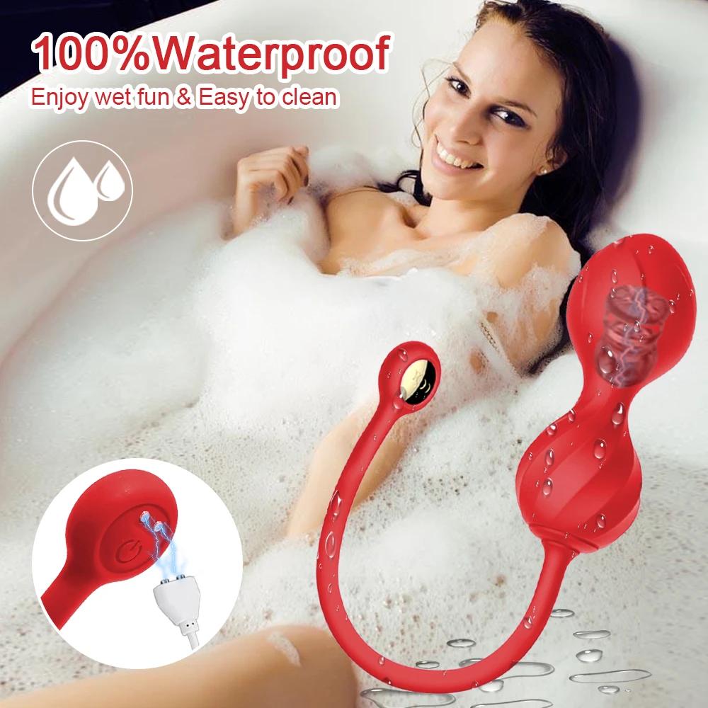 Andrea Vagina-Vibromasseur télécommandé pour femme, boule de Kegel, Bluetooth, point G, vêtements po