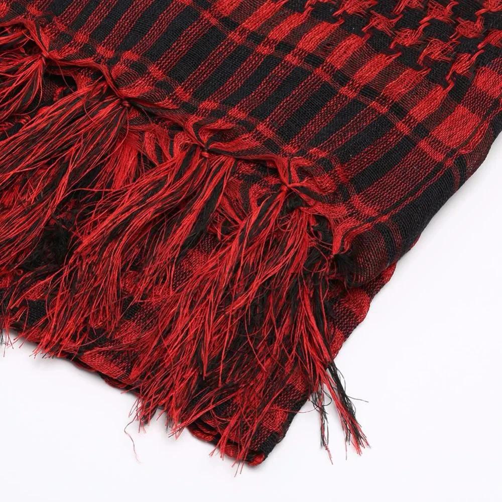 Écharpe Hijab à carreaux légère pour hommes et femmes, foulard arabe du désert, foulard tactique dou
