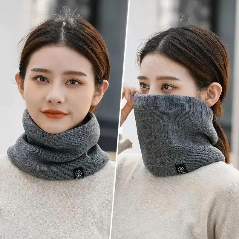 Mode femmes tricoté écharpe solide cachemire comme hiver Snood foulards dame chaud épais unisexe hom