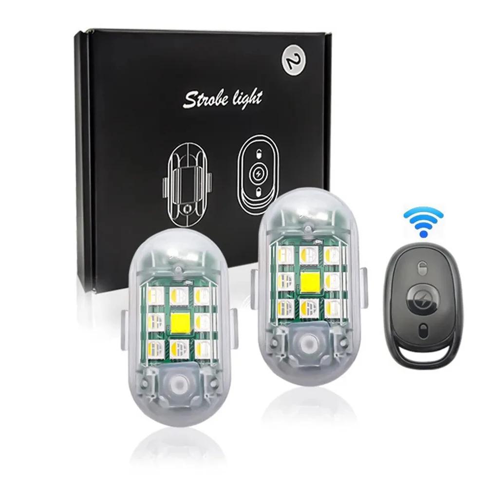 Lumière stroboscopique LED avec télécommande sans fil, pour voiture, moto, vélo, Drone, Scooter, lam