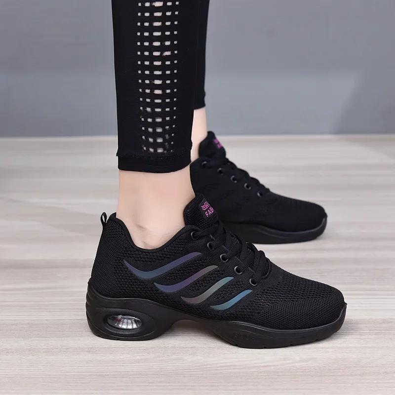 Chaussures de danse femme dames moderne semelle souple Jazz baskets maille respirant léger femme dan