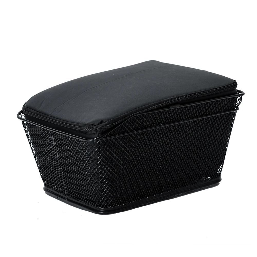 Panier de vélo grande capacité, résistant à l'eau, haute capacité de charge, panier arrière en métal