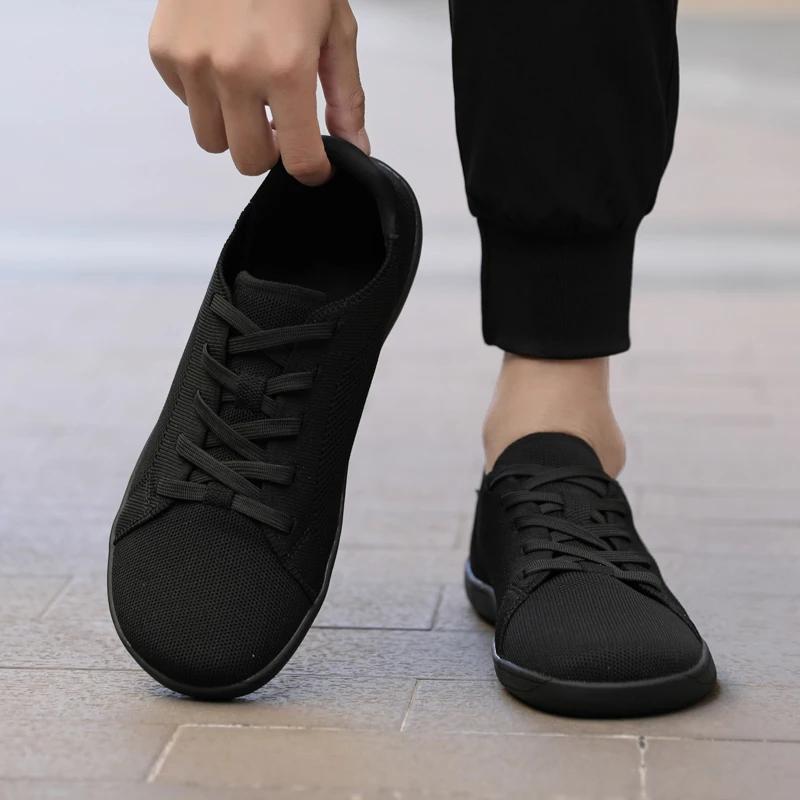 Chaussures sport pieds larges hommes femmes semelle zéro drop légères - Baskets plates décontractées