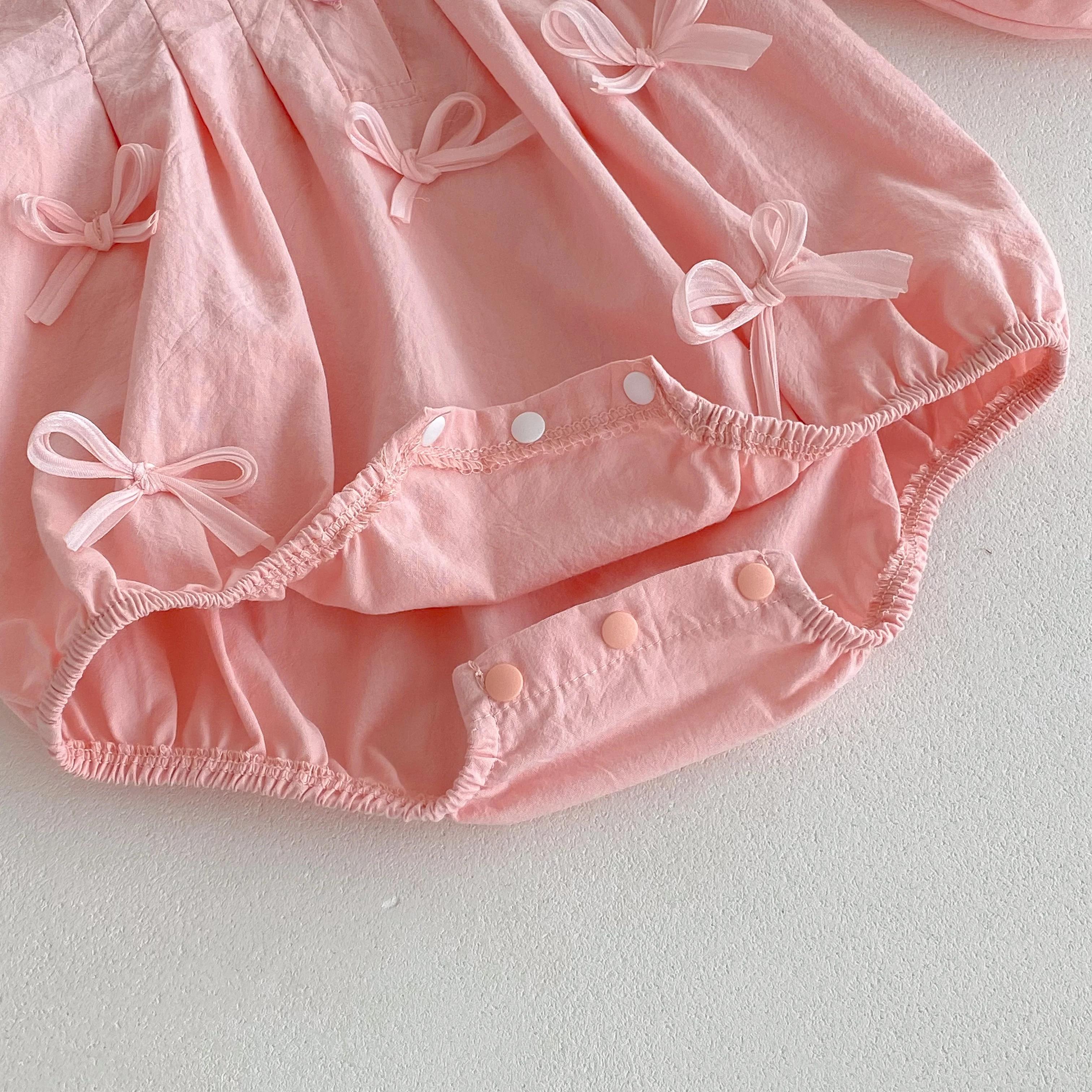 Combinaison d'escalade triangulaire à manches longues pour bébé fille, avec nœud mignon, combinaison