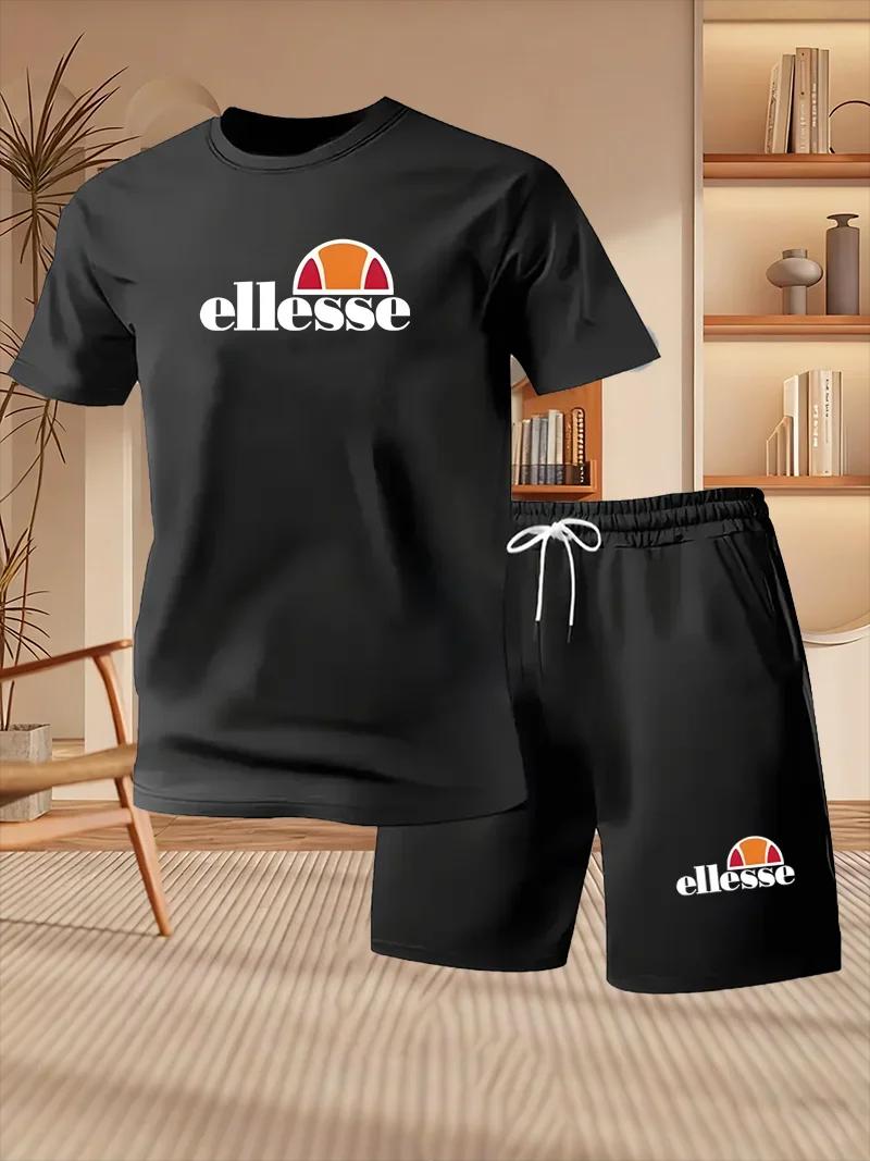 Nouveautés d'été pour hommes, vêtements de sport décontractés pour l'extérieur, t-shirt imprimé, ens