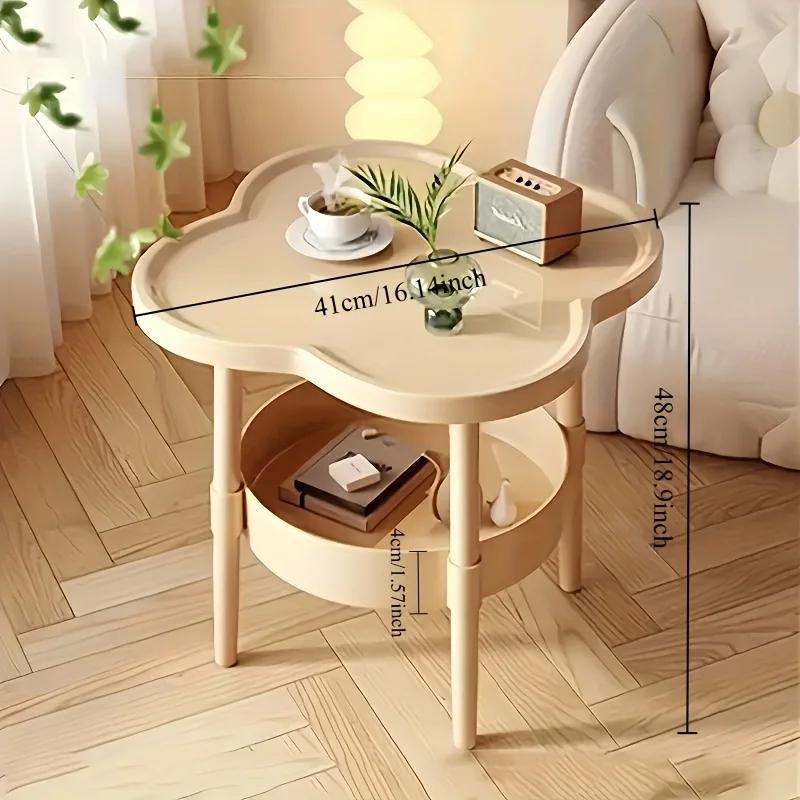[Mable d'appoint élégante] Table d'appoint ronde moderne et élégante avec étagère de rangement |   p
