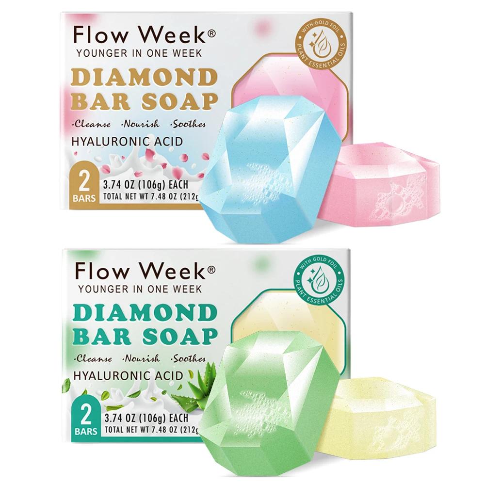 Flow-du-- Huile essentielle de diamant d'acide hyaluronique faite à la main, Regina Gem, feuille d'o