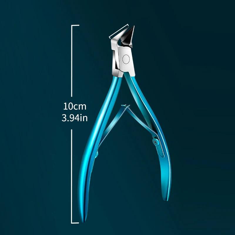 Coupe-ongles en acier inoxydable, lame droite pour ongles incarnés et épais, pointe pointue et point
