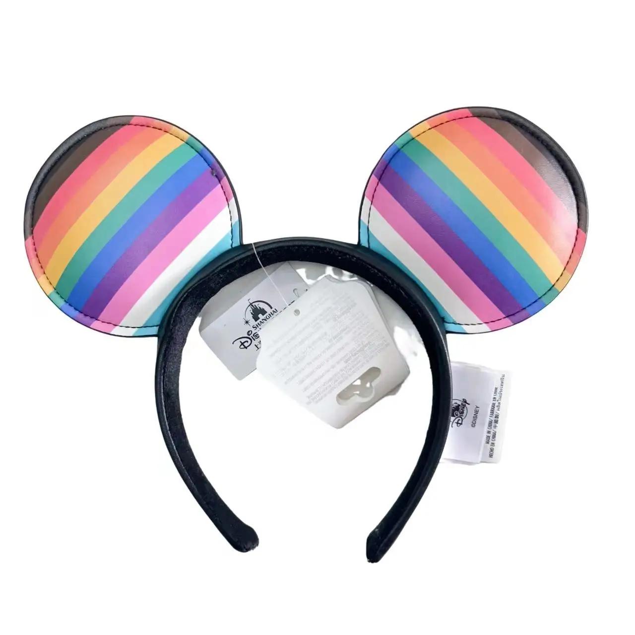 2025 Disney Minnie oreille bandeau pour femmes Disneyland Mickey oreilles arc-en-ciel LED paillettes