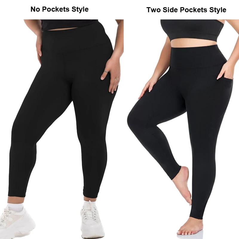 VITALINOVO Leggings grande taille avec poches pour femme taille haute contrôle du ventre pantalon de