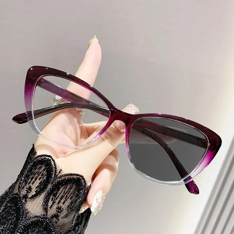 Lunettes de myopie photochromiques d'extérieur pour femmes, unisexe, Vintage, œil de chat, moins dio