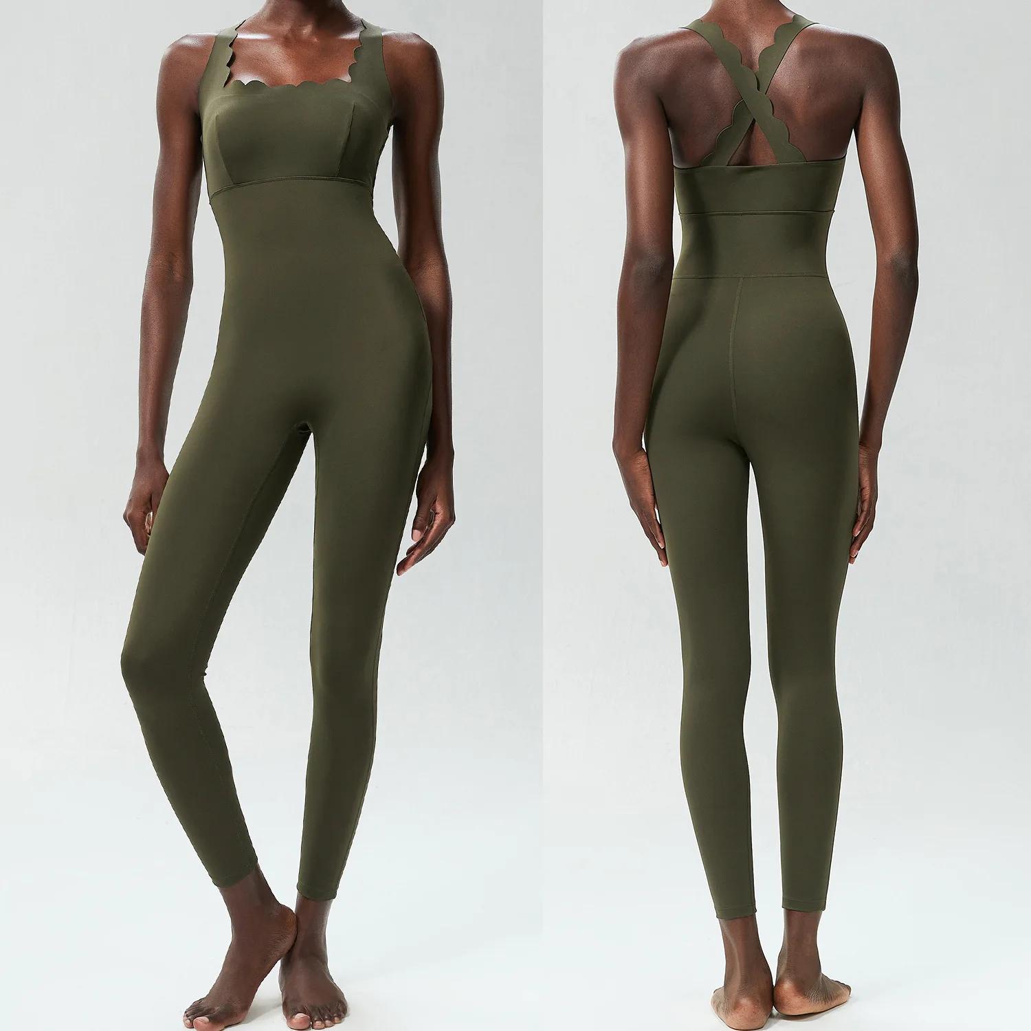 Combinaison de sport une pièce femme extensible et respirante - Vêtements de yoga ajustés et doux